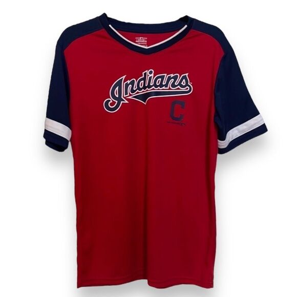 Cleveland Indians Baseball Jersey/T-Shirt. Boys size XXL Fit Woman’s size S or M - Picture 1 of 6